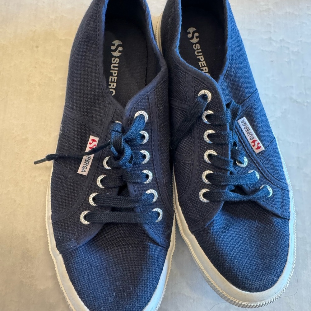 Superga Deep Blue Canvas Lace-Ups